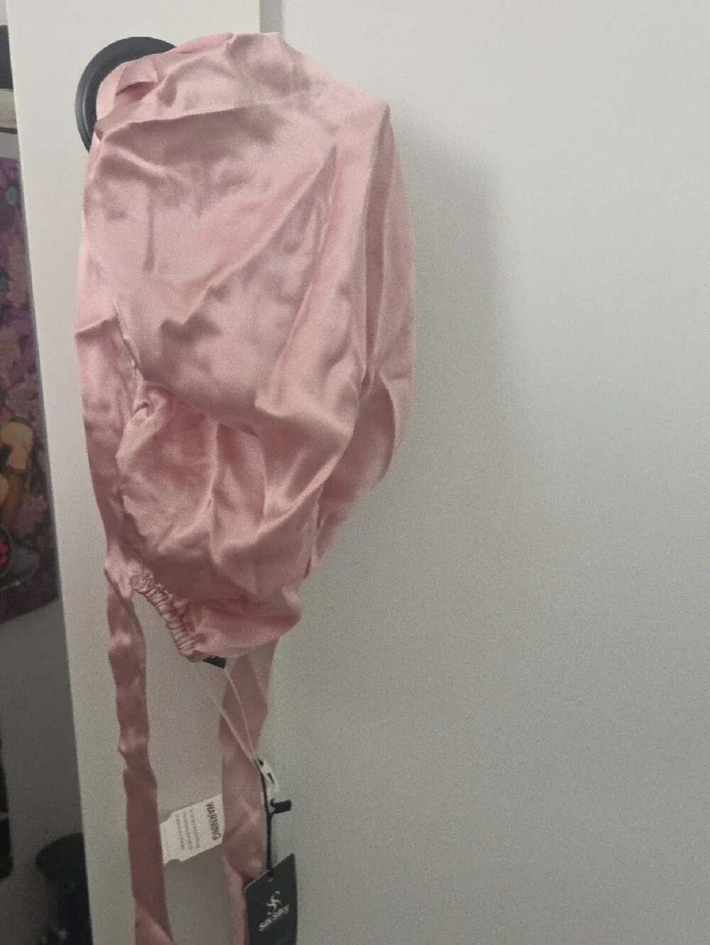 SilkSilky 100% Mulberry Silk Sleep Bonnet with Ribbons Pale Mauve